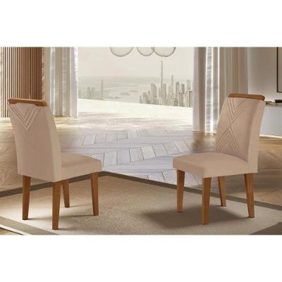 Cadeira Sala De Jantar Amsterdã Kit 2 Un Imbuia/linho Bouclê Creme