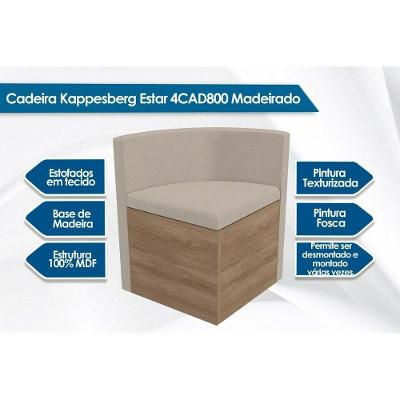 Cadeira Sala de Jantar 4CAD800 Kit 4 Un Nogal/Suede Caramelo - Kappesberg