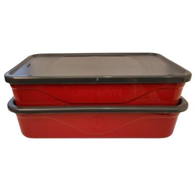 Marmita Fit Dupla 1,3l Vermelho Com Talher - Unitermi