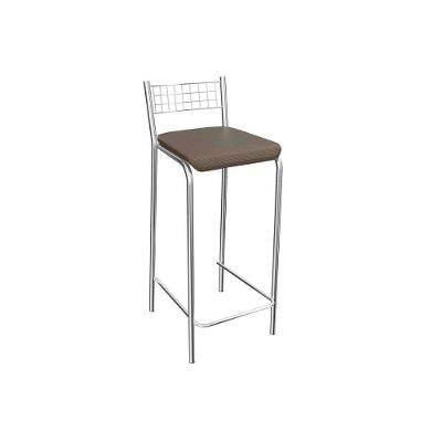 Banqueta Sala de Jantar Gênova 1B705CR 1 Un Cromado/Courano Marrom - Kappesberg