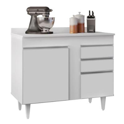 Balcão Gabinete 100cm Com Tampo 2 Portas Luziania Branco - Lumil