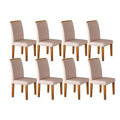Cadeira Sala de Jantar Jade Kit 8 Un Imbuia/Veludo Creme - Rufato
