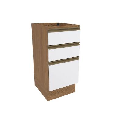 Balcão 3 Gavetas Kappesberg Celeste 100% Mdf Nogueira-branco 40cm