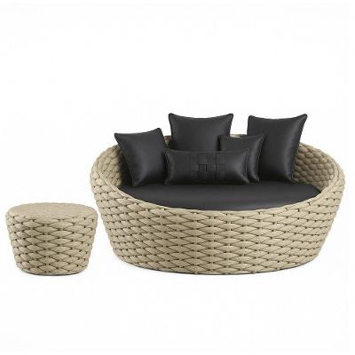 Puff E Chaise Monique Tricô Náutico Jardim Piscina área Rami