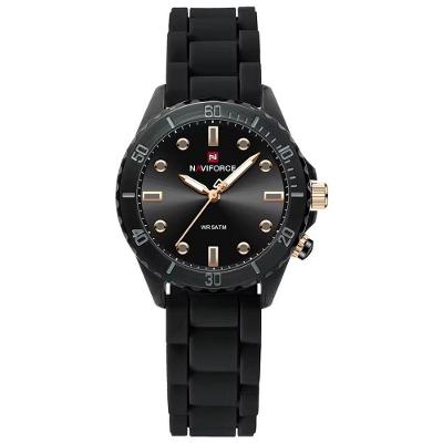 Relógio De Quartzo Feminino Design Casual Pulseira De Silicone 5atm à Prova D´agua Preto