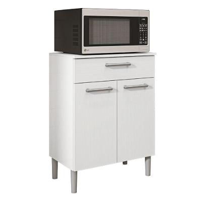 Armário De Cozinha Balcão Multiuso Para Micro Ondas Com Gaveta Diamante Branco Kit's Paraná Branco