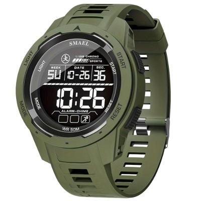 Relógio Esportivo Multifuncional Display Led Com Pulseira Tpu à Prova D'água Verde