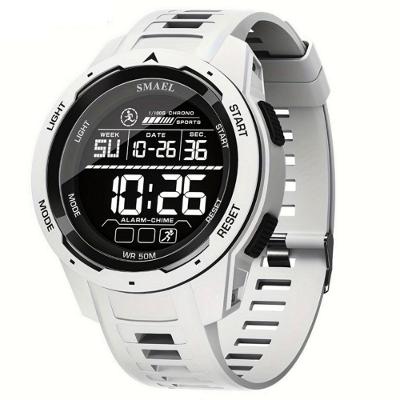 Relógio Esportivo Multifuncional Display Led Com Pulseira Tpu à Prova D'água Branco