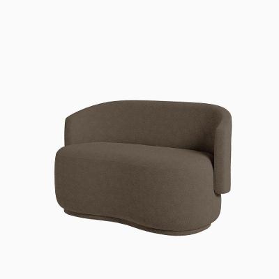 Namoradeira Beatriz Orgânica Veludo Lisa - 7 Decor Marrom