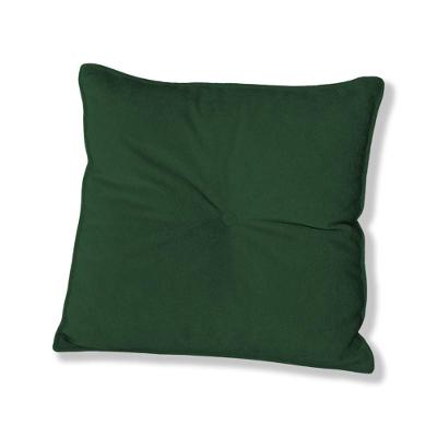 Almofada Quadrada Tina Com Botão Central Veludo - 7 Decor Verde Escuro