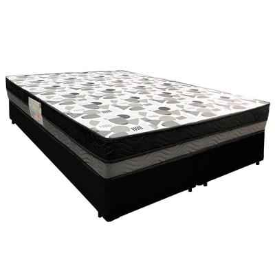 Cama Box Casal Sintético Bipartido + Colchão Ortobom Iso Dupla Face 138x188x60 Preto