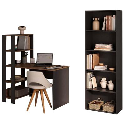 Mesa Escrivaninha E Estante 5 Prateleiras Arly Pinho Preto
