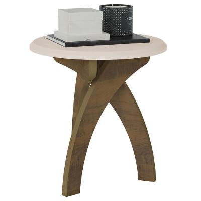 Mesa De Apoio Para Sala De Estar 51x50 Cm Arly Off White Pinho
