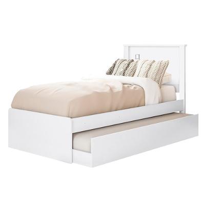 Cama Solteiro Com Auxiliar Barcelona Henn Branco Preto