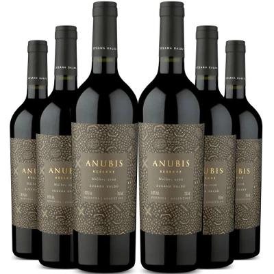 Kit 6 Garrafas Vinho Tinto Anubis Reserva Malbec 750ml