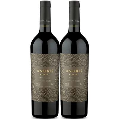 Kit 2 Garrafas Vinho Tinto Anubis Reserva Malbec 750ml