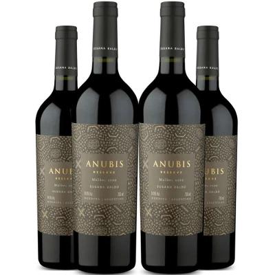 Vinho Tinto Anubis Reserva Malbec 750ml Kit 4 Garrafas