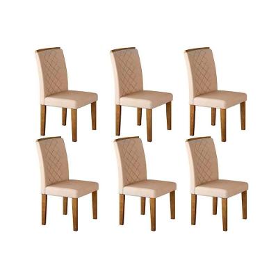 Cadeira Sala de Jantar Jade Kit 6 Un Imbuia/Veludo Creme - Rufato