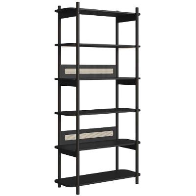 Estante Industrial 6 Prateleiras Pés Madeira Arlo A10 Nero-preto - Mpozenato
