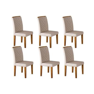 Cadeira Sala de Jantar Jade Kit 6 Un Imbuia/Veludo Creme - Rufato