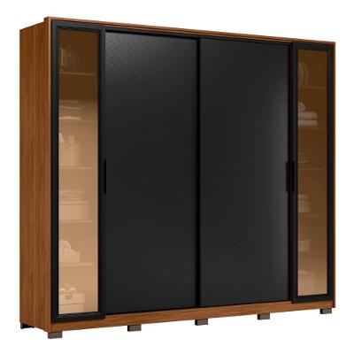 Guarda Roupa Casal 267cm Loreto D02 Nogueira-preto - Mpozenato
