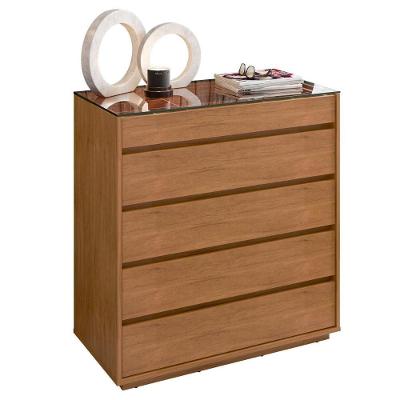 Cômoda Para Quarto Tampo De Vidro E Colmeia Belize C14 Cedro - Mpozenato