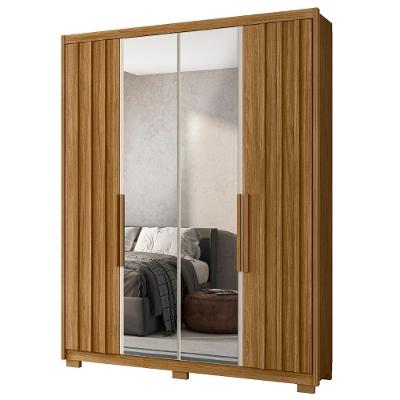 Guarda Roupa Solteiro 176cm Espelho Milão M07 Freijó-off - Mpozenato