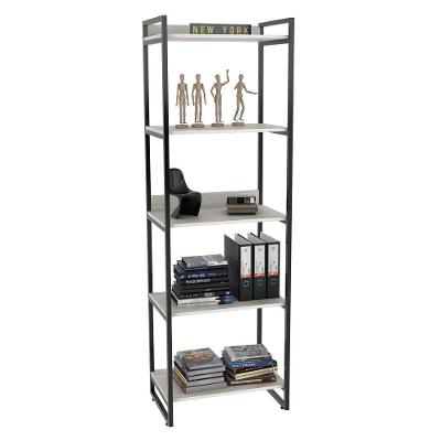 Estante Livreiro Prisma Estilo Industrial 60cm 5 Prateleiras C08 Snow - Mpozenato