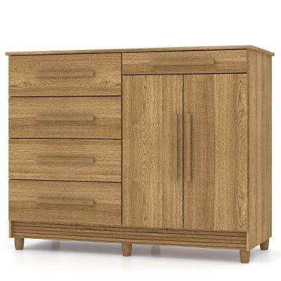 Cômoda Para Quarto Com Sapateira 2 Portas 4 Gavetas Lírio V02 Nature-brisa - Mpozenato