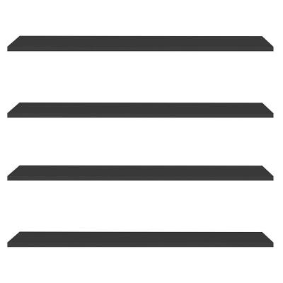 Prateleira Flutuante Para Escritório Kit 4 Com Suporte Invisível 68cm Yara Preto - Lumil