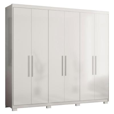 Guarda Roupa Casal 241cm 6 Portas Vanny D02 Branco - Mpozenato