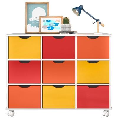 Nicho Organizador Com Rodízios Toys 9 Gavetas Q01 Branco-colorido - Mpozenato
