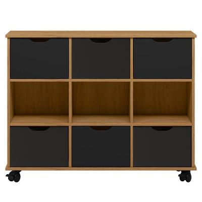 Nicho Organizador 6 Gavetas Com Rodízios Freijó-preto - Qmovi
