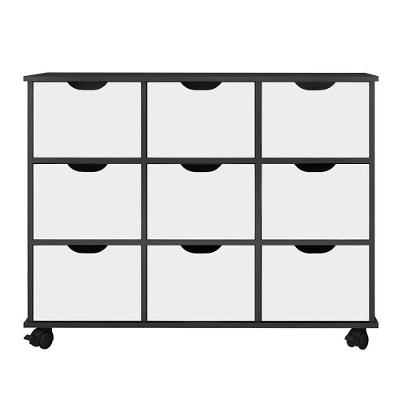 Nicho Organizador Com Rodízios Toys 9 Gavetas Q01 Preto-branco - Mpozenato