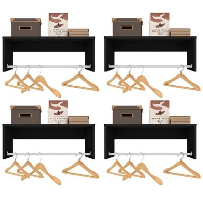 Kit 4 Nichos Cabideiros Suspensos Berlim Preto - Lumil Móveis