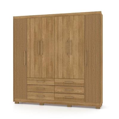 Guarda Roupa Casal 6 Portas 6 Gavetas 223cm Quebec V02 Nature-brisa - Mpozenato