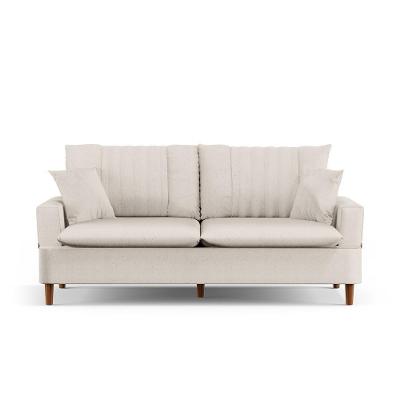 Sofá Living 3 Lugares 200cm Com Almofadas Veras D05 Linho Cru - Mpozenato