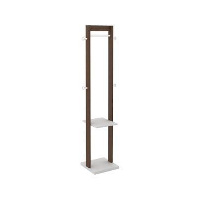 Cabideiro Grande Com Prateleira Az1019 Nogal-branco - Tecno Mobili