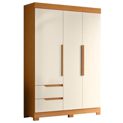 Guarda Roupa Solteiro 3 Portas 2 Gavetas 157cm Vivacce Cinamomo-off White - Albatroz