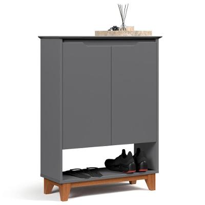 Sapateira Para Hall De Entrada Quarto 68cm Flow Cinza - Ej Móveis