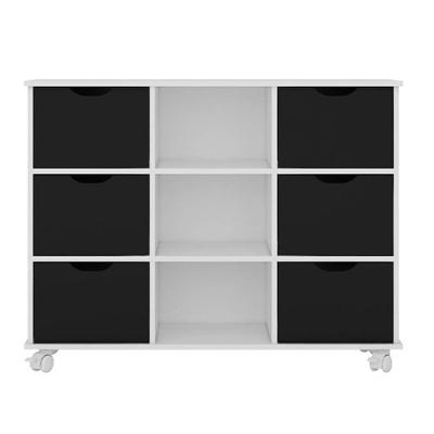 Nicho Organizador Com Rodízios Toys 6 Gavetas Q01 Branco-preto - Mpozenato