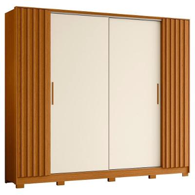 Guarda Roupa Casal 4 Portas 4 Gavetas Jacarandá Flex Cinamomo-off White - Albatroz