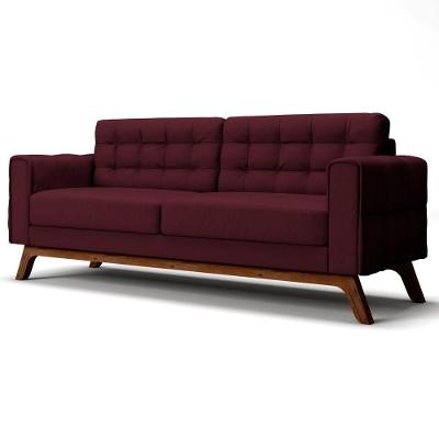 Sofá 280 Cm 4 Lugares Sandero C-278 Veludo Marsala - Domi
