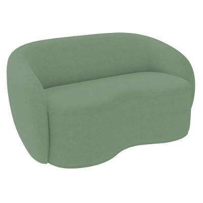 Sofá 2 Lugares Living Orgânico Sala De Estar 160cm Garbin K04 Bouclê Verde - Mpozenato