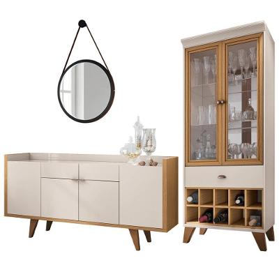 Cristaleira Adega órfeo Buffet Sinfonia E Espelho 67cm H01 Off White-cinamomo - Mpozenato