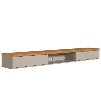 Bancada Suspensa Rack Para Sala 218cm Prime L06 Nature-off White - Mpozenato