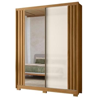 Guarda Roupa Solteiro 175cm Espelho Florença M07 Freijó-off - Mpozenato