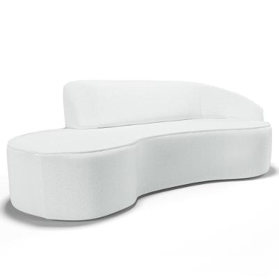 Sofá Living 4 Lugares 300cm Braço Direito Mozart D06 Sintético Branco - Mpozenato