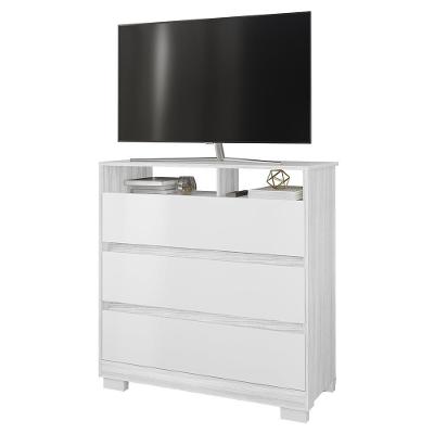Cômoda Para Quarto 3 Gavetas 90cm Califórnia Carvalho Branco-branco - Incorplac
