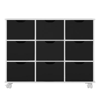 Nicho Organizador Com Rodízios Toys 9 Gavetas Q01 Branco-preto - Mpozenato